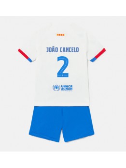 Barcelona Joao Cancelo #2 Replika Borta Kläder Barn 2023-24 Kortärmad (+ byxor)